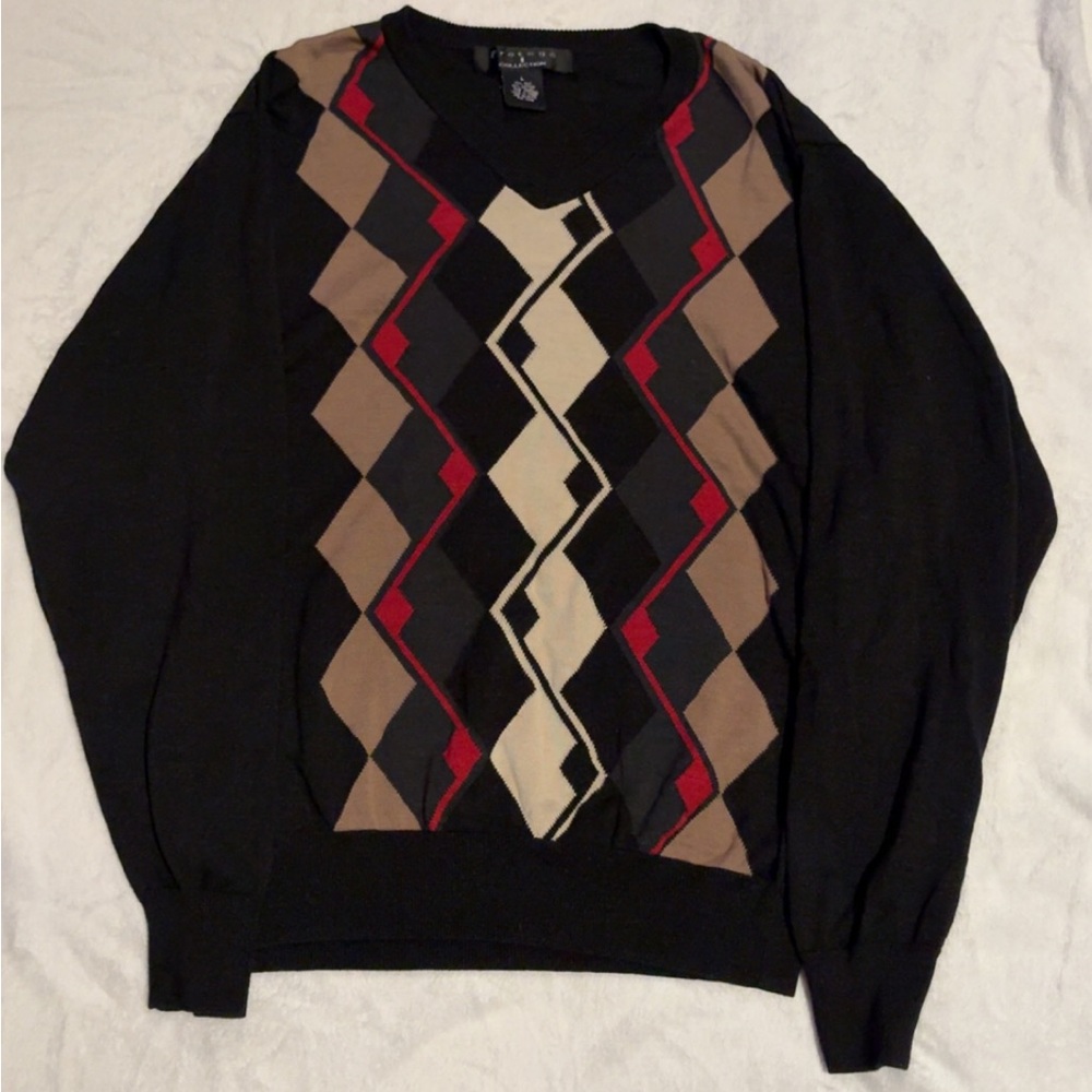 Men's protégé Sweater - Black, Red, Tan